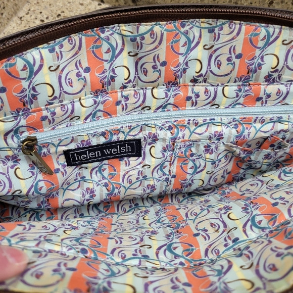 HELEN WELSH BROWN PATENT GENUINE LEATHER ZIP TOP PURSE NWOT & MATCHING WALLET - Picture 15 of 16